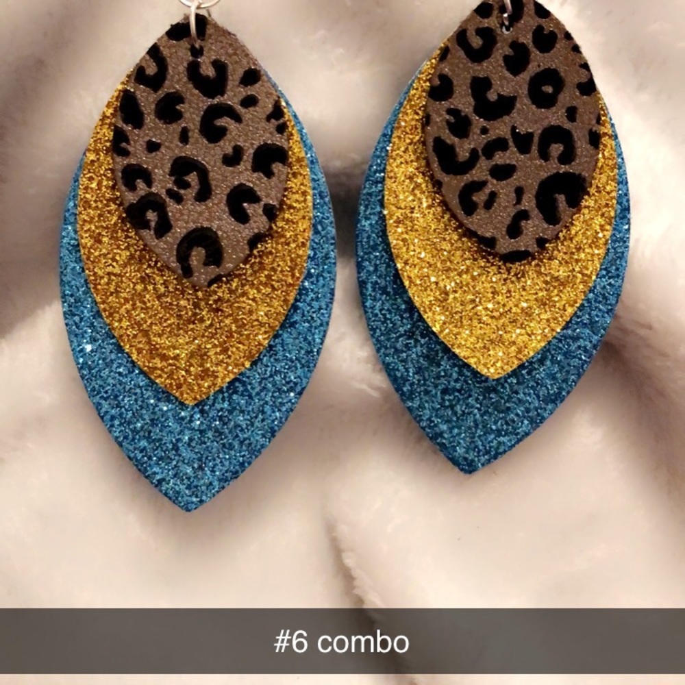Handmade leather earrings Combo #6
